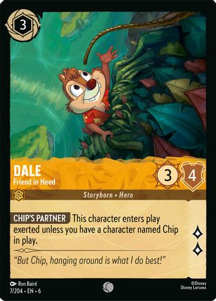 Lorcana - Dale (Friend in Need) - 7/204 - Common - Azurite Sea - Top CollectiblesCollectible CardsLorcana