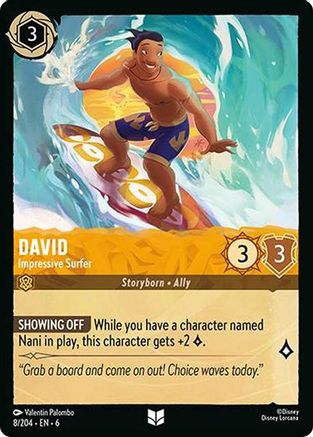 Lorcana - David (Impressive Surfer) - 8/204 - Uncommon - Azurite Sea - Top CollectiblesCollectible CardsLorcana