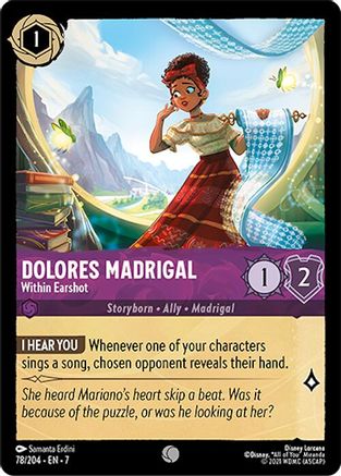 Lorcana - Dolores Madrigal (Within Earshot) - 78/204 - Common - Archazia's Island - Top CollectiblesCollectible CardsLorcana