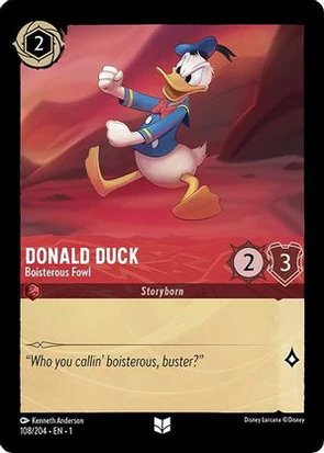 Lorcana - Donald Duck (Boisterous Fowl) - 108/204 - Uncommon - The First Chapter - Top CollectiblesCollectible CardsLorcana