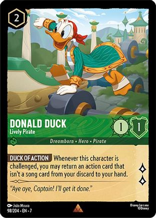 Lorcana - Donald Duck (Lively Pirate) - 98/204 - Rare - Archazia's Island - Top CollectiblesCollectible CardsLorcana
