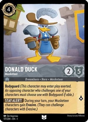 Lorcana - Donald Duck (Musketeer) - 177/204 - Uncommon - The First Chapter - Top CollectiblesCollectible CardsLorcana