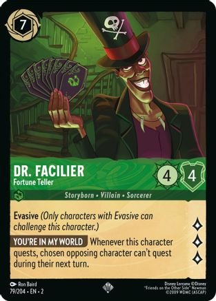 Lorcana - Dr. Facilier (Fortune Teller) - 79/204 - Super Rare - Rise of the Floodborn - Top CollectiblesCollectible CardsLorcana