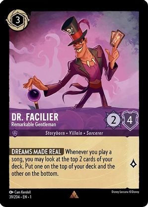 Lorcana - Dr. Facilier (Remarkable Gentleman) - 39/204 - Rare - The First Chapter - Top CollectiblesCollectible CardsLorcana