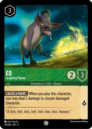 Lorcana - Ed (Laughing Hyena) - 74/204 - Common - Shimmering Skies - Top CollectiblesCollectible CardsLorcana