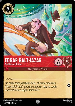 Lorcana - Edgar Balthazar (Ambitious Butler) - 146/204 - Common - Archazia's Island - Top CollectiblesCollectible CardsLorcana