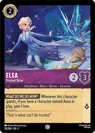 Lorcana - Elsa (Trusted Sister) - 55/204 - Common - Archazia's Island - Top CollectiblesCollectible CardsLorcana