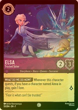 Lorcana - Elsa (Trusted Sister) - 55/204 - Common (Foil) - Archazia's Island - Top CollectiblesCollectible CardsLorcana