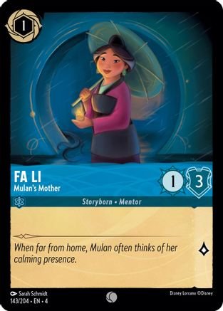 Lorcana - Fa Li (Mulan's Mother) - 143/204 - Common - Ursula's Return - Top CollectiblesCollectible CardsLorcana