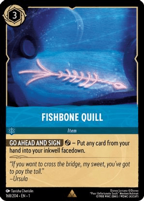 Lorcana - Fishbone Quill - 168/204 - Rare - The First Chapter - Top CollectiblesCollectible CardsLorcana
