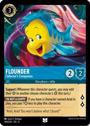 Lorcana - Flounder (Collector's Companion) - 144/204 - Uncommon - Ursula's Return - Top CollectiblesCollectible CardsLorcana