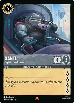 Lorcana - Gantu (Captain Crankyhead) - 189/204 - Rare - Azurite Sea Top Collectibles Lorcana - Gantu (Captain Crankyhead) - 189/204 - Rare - Azurite Sea Top Collectibles