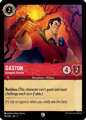 Lorcana - Gaston (Arrogant Hunter) - 110/204 - Common - The First Chapter - Top CollectiblesCollectible CardsLorcana