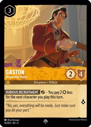 Lorcana - Gaston (Despicable Dealer) - 10/204 - Super Rare - Ursula's Return - Top CollectiblesCollectible CardsLorcana