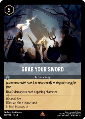 Lorcana - Grab Your Sword - 198/204 - Rare - The First Chapter - Top CollectiblesCollectible CardsLorcana