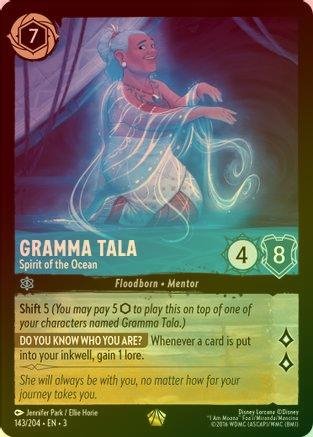 Lorcana - Gramma Tala (Spirit of the Ocean) - 143/204 - Legendary (Foil) - Into the Inklands - Top CollectiblesCollectible CardsLorcana