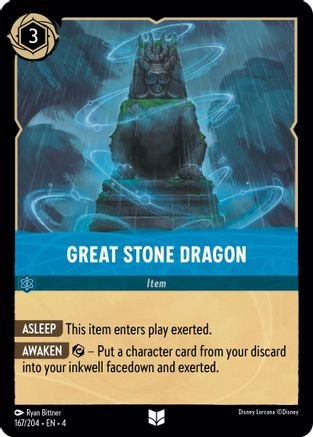 Lorcana - Great Stone Dragon - 167/204 - Uncommon - Ursula's Return - Top CollectiblesCollectible CardsLorcana