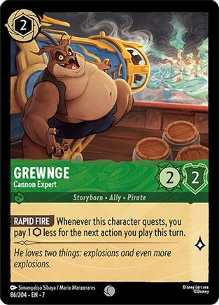 Lorcana - Grewnge (Cannon Expert) - 86/204 - Common - Archazia's Island - Top CollectiblesCollectible CardsLorcana