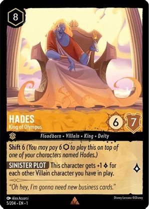 Lorcana - Hades (King of Olympus) - 5/204 - Rare - The First Chapter - Top CollectiblesCollectible CardsLorcana