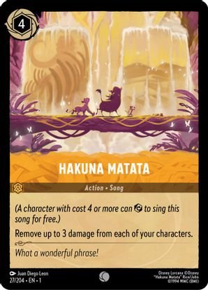 Lorcana - Hakuna Matata - 27/204 - Common - The First Chapter - Top CollectiblesCollectible CardsLorcana