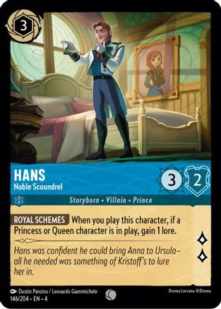 Lorcana - Hans (Noble Scoundrel) - 146/204 - Common - Ursula's Return - Top CollectiblesCollectible CardsLorcana