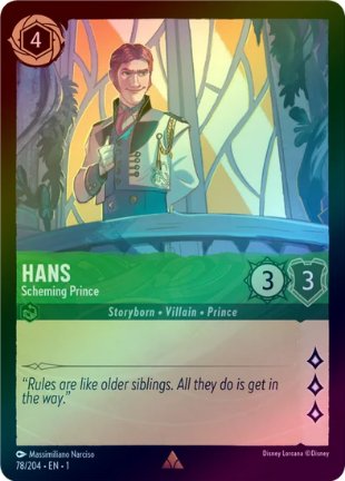 Lorcana - Hans (Scheming Prince) - 78/204 - Rare (Foil) - The First Chapter - Top CollectiblesCollectible CardsLorcana