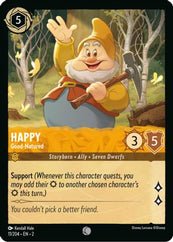 Lorcana - Happy (Good - Natured) - 11/204 - Common - Rise of the Floodborn - Top CollectiblesCollectible CardsLorcana