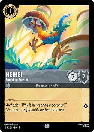 Lorcana - Heihei (Rambling Rooster) - 185/204 - Common - Archazia's Island - Top CollectiblesCollectible CardsLorcana