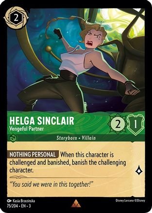 Lorcana - Helga Sinclair (Vengeful Partner) - 75/204 - Rare - Into the Inklands - Top CollectiblesCollectible CardsLorcana