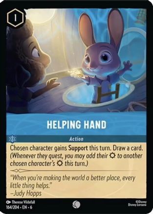 Lorcana - Helping Hand - 164/204 - Common - Azurite Sea - Top CollectiblesCollectible CardsLorcana