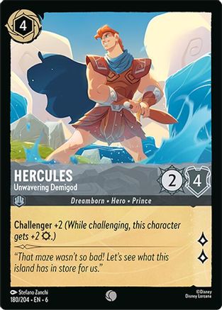 Lorcana - Hercules (Unwavering Demigod) - 180/204 - Common - Azurite Sea - Top CollectiblesCollectible CardsLorcana