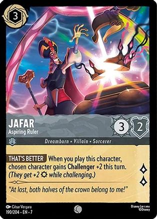 Lorcana - Jafar (Aspiring Ruler) - 190/204 - Common - Archazia's Island - Top CollectiblesCollectible CardsLorcana