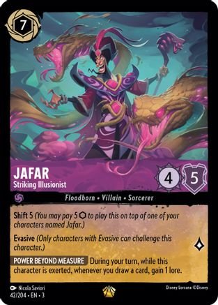 Lorcana - Jafar (Striking Illusionist) - 42/204 - Legendary - Into the Inklands - Top CollectiblesCollectible CardsLorcana