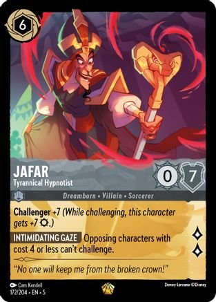 Lorcana - Jafar (Tyrannical Hypnotist) - 172/204 - Legendary - Shimmering Skies - Top CollectiblesCollectible CardsLorcana