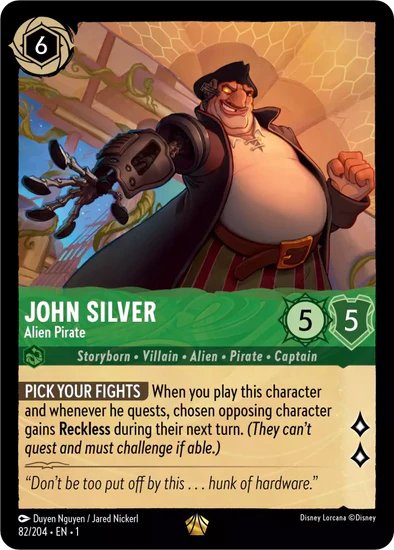 Lorcana - John Silver (Alien Pirate) - 82/204 - Legendary - The First Chapter - Top CollectiblesCollectible CardsLorcana