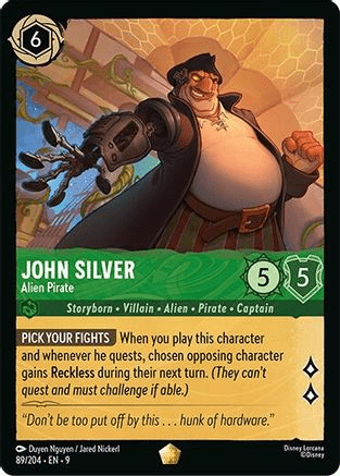 Lorcana - John Silver (Alien Pirate) - 89/204 - Legendary - Fabled - Top CollectiblesCollectible CardsLorcana