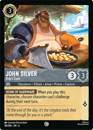 Lorcana - John Silver (Ship's Cook) - 181/204 - Common - Azurite Sea - Top CollectiblesCollectible CardsLorcana