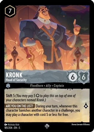 Lorcana - Kronk (Head of Security) - 185/204 - Super Rare - Shimmering Skies - Top CollectiblesCollectible CardsLorcana