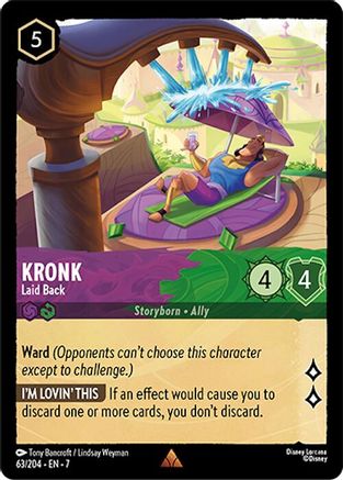 Lorcana - Kronk (Laid Back) - 63/204 - Rare (Foil) - Archazia's Island - Top CollectiblesCollectible CardsLorcana