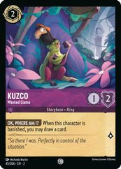 Lorcana - Kuzco (Wanted Llama) - 45/204 - Common - Rise of the Floodborn - Top CollectiblesCollectible CardsLorcana