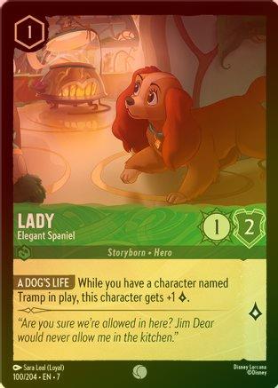 Lorcana - Lady (Elegant Spaniel) - 100/204 - Common (Foil) - Archazia's Island - Top CollectiblesCollectible CardsLorcana