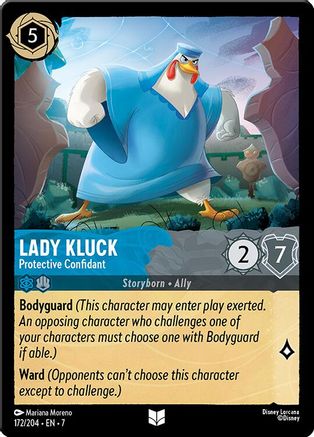 Lorcana - Lady Kluck (Protective Confidant) - 172/204 - Uncommon - Archazia's Island - Top CollectiblesCollectible CardsLorcana