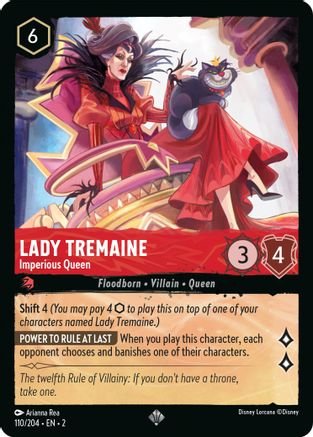 Lorcana - Lady Tremaine (Imperious Queen) - 110/204 - Super Rare - Rise of the Floodborn - Top CollectiblesCollectible CardsLorcana