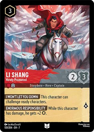 Lorcana - Li Shang (Newly Promoted) - 133/204 - Uncommon - Archazia's Island - Top CollectiblesCollectible CardsLorcana