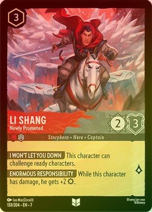 Lorcana - Li Shang (Newly Promoted) - 133/204 - Uncommon (Foil) - Archazia's Island - Top CollectiblesCollectible CardsLorcana