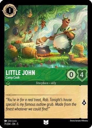 Lorcana - Little John (Camp Cook) - 71/204 - Uncommon - Shimmering Skies - Top CollectiblesCollectible CardsLorcana