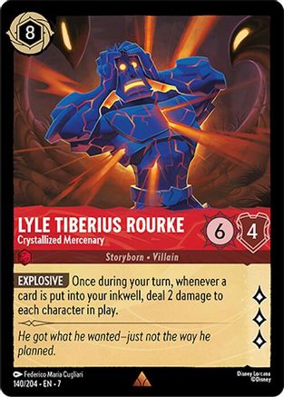 Lorcana - Lyle Tiberius Rourke (Crystallized Mercenary) - 140/204 - Rare - Archazia's Island - Top CollectiblesCollectible CardsLorcana