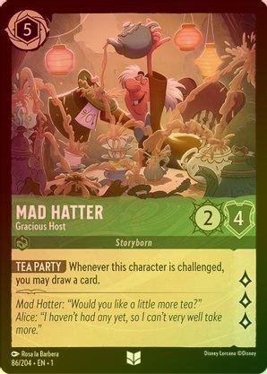 Lorcana - Mad Hatter (Gracious Host) - 86/204 - Uncommon (Foil) - The First Chapter - Top CollectiblesCollectible CardsLorcana