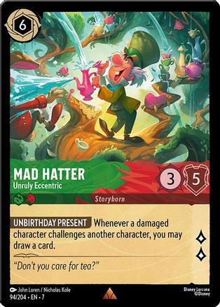 Lorcana - Mad Hatter (Unruly Eccentric) - 94/204 - Rare - Archazia's Island - Top CollectiblesCollectible CardsLorcana
