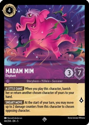 Lorcana - Madam Mim (Elephant) - 44/204 - Super Rare - Shimmering Skies - Top CollectiblesCollectible CardsLorcana